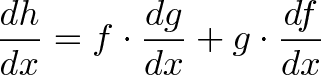 Система с точки зрения изменений в x dh/dx = f * dg/dx + g * df/dx