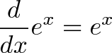 Любопытное свойство экспоненты: d/dx e^x = e^x d/dx e^x = e^x